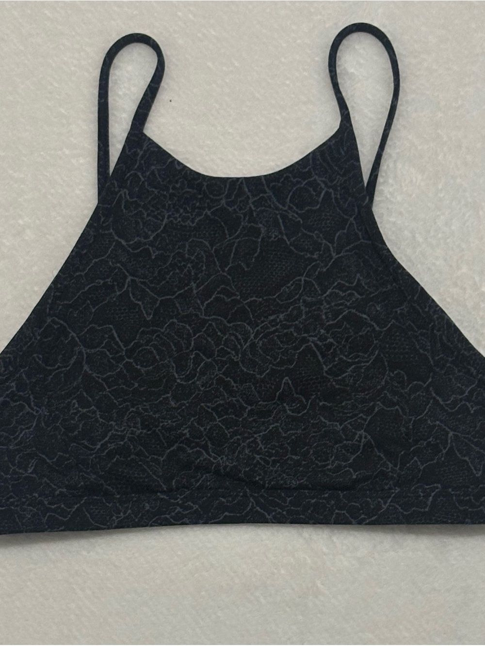 lululemon athletica Black Lace-Trim Workout Bra